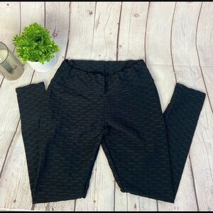 Black Waffle Booty Leggings S